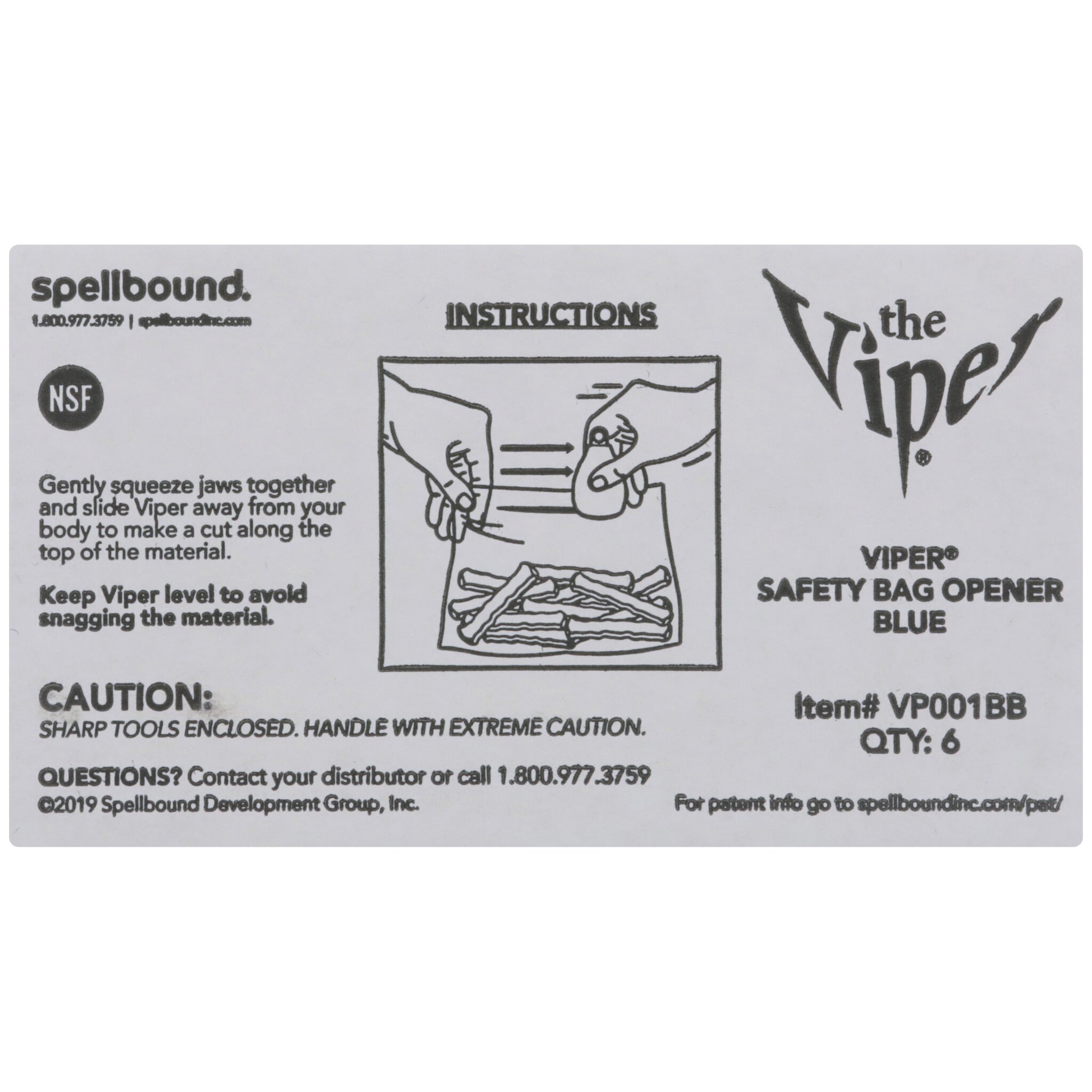 Viper Safety Bag Opener (Blue) Bold Safety Tool by CrewSafe